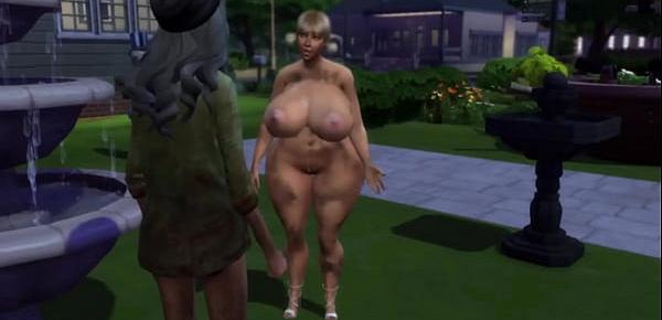  Big ass wife forced by bum in park
